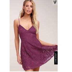 LuLu’s Magnolia blossom magenta lace dress NWT